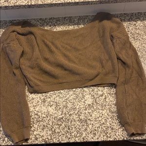 Off the shoulder crop sweater